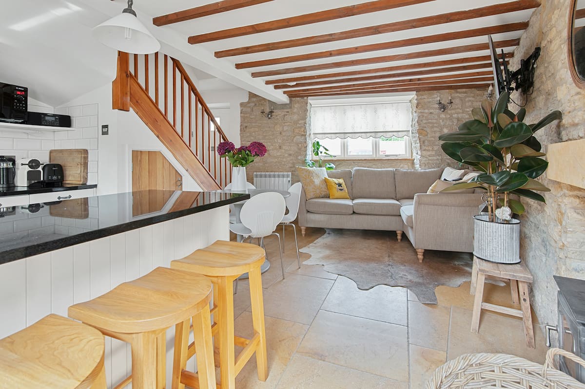 Open-plan kitchen and living space